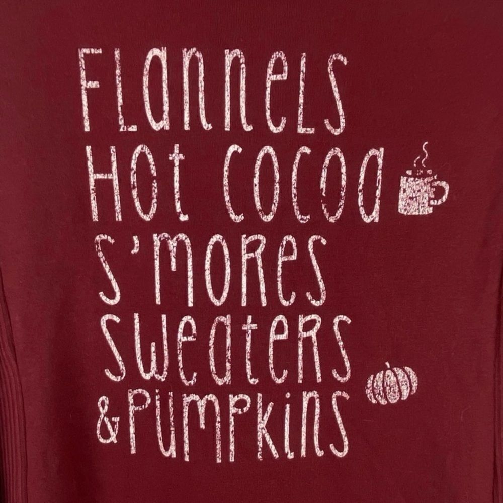 Fall Graphic Long Sleeve Top -
Flannels Hot Cocoa S'mores Sweaters & Pumpkins - Picture 3 of 6